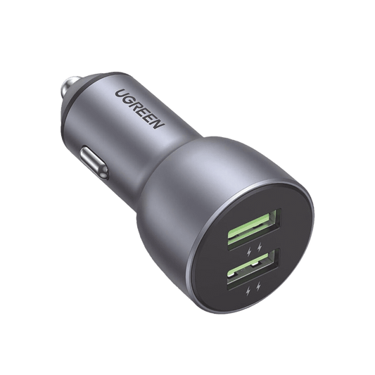 Cargador de Auto 36W | 2 Puertos USB-A | Carga Rápida | Compatible con Vehículos de 12 y 24 VCD | PD3.0 + QC3.0