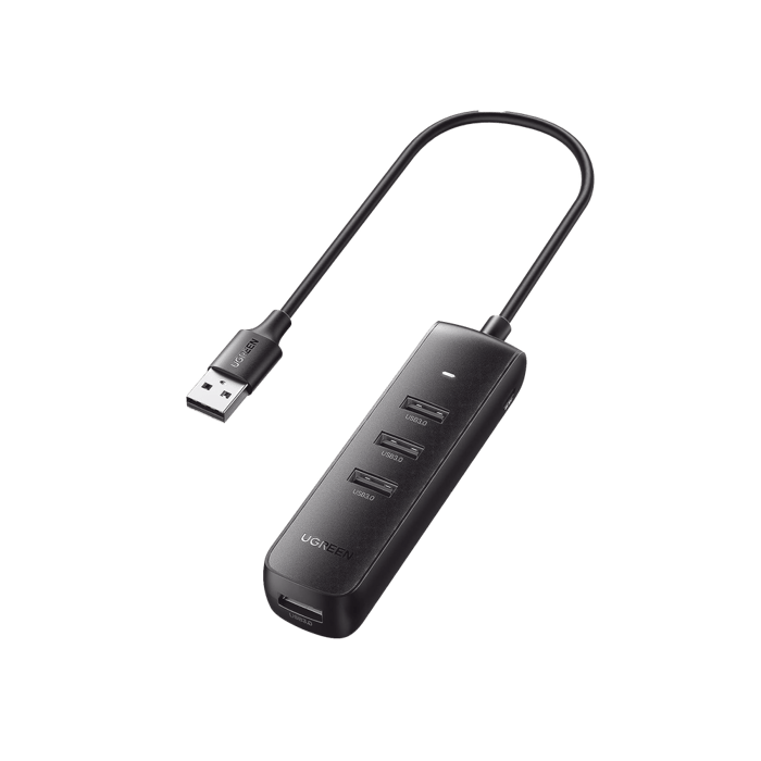 HUB USB-A 3.0 4 en 1 / 4 Puertos USB-A 3.0 (5Gbps) / Cable de 25 cm