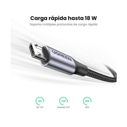 Cable USB-A a Micro USB | 1 Metro | Carga Rápida | QC 3.0/2.0
