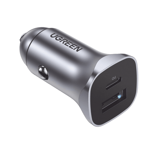 Cargador de Auto 24W | Puerto USB-A y USB-C | Carga Rápida | Compatible con Vehículos de 12 y 24 VCD | PD3.0 + QC3.0