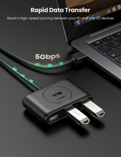 HUB USB-A 3.0 4 en 1 / 4 Puertos USB-A 3.0 (5Gbps)