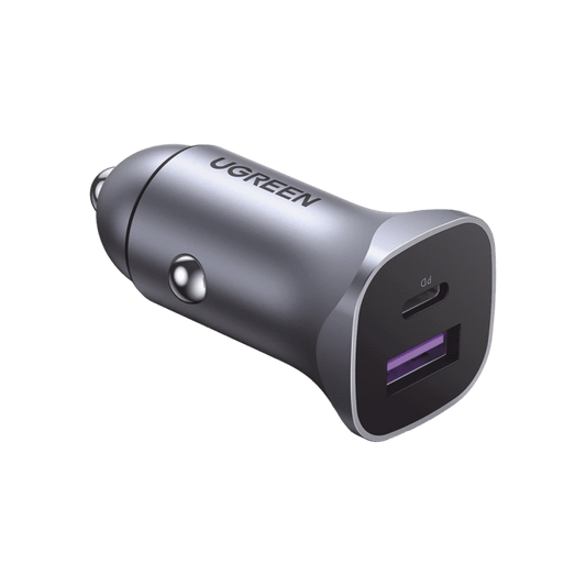 Cargador de Auto 30W | 2 Puertos USB-A y USB-C | Carga Rápida | Compatible con Vehículos de 12 y 24 VCD