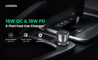 Cargador de Auto 52.5W | Puerto USB-A y USB-C | Carga Rápida | Compatible con Vehículos de 12 y 24 VCD | PD3.0 + QC3.0
