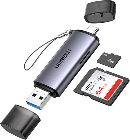 Lector de Tarjetas USB-C + USB-A a MicroSD (TF)/SD