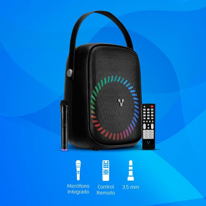 Mini Bafle VORAGO KSP-455, 40 W, 40 - 20000 Hz, Bluetooth, Negro, Incluye Micrófono