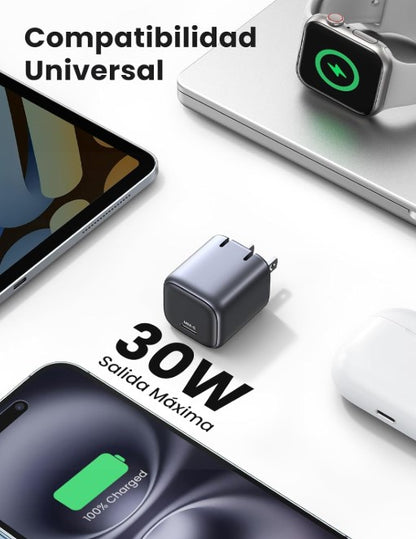 Cargador Mini de 30W serie Nexode / 1 USB-C de Carga Rápida