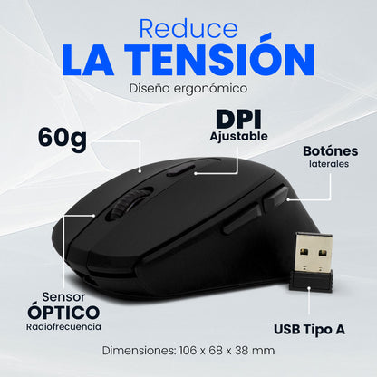 Mouse Inalámbrico MO-306 Vorago, Recargable