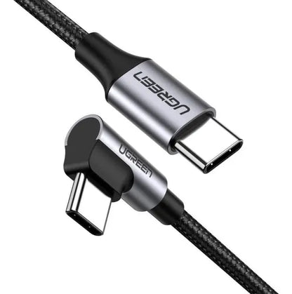 Cable USB-C a USB-C 1 Metro Conector con Ángulo Recto de 90°
