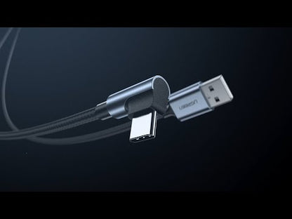 Cable USB-A a USB-C 1 Metro Conector con Ángulo Recto de 90°
